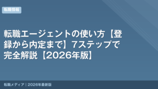 転職エージェントの使い方【登録から内定まで】7ステップで完全解説【2026年版】